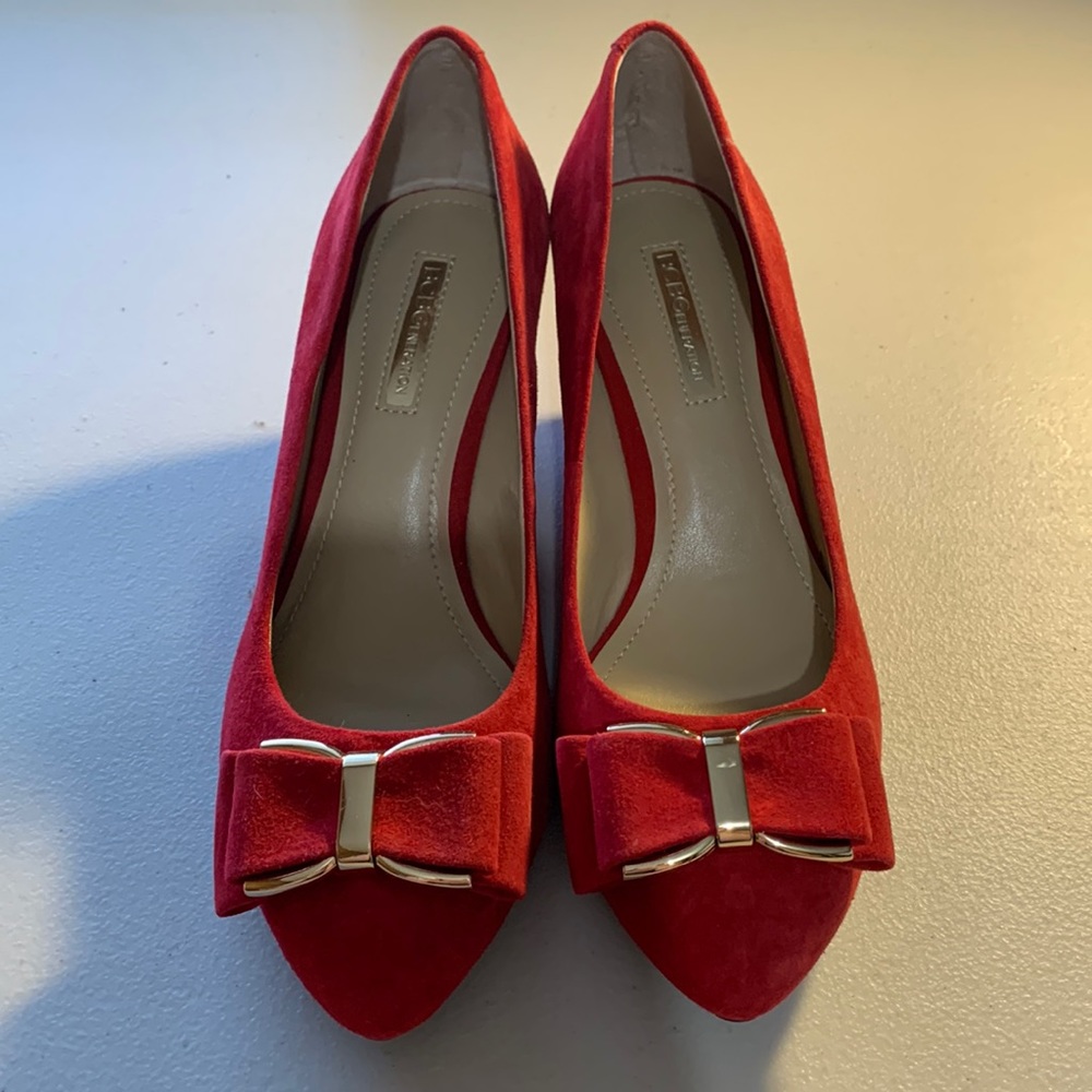 BCBG Generation - Alek Red Suede Wedges 7.5